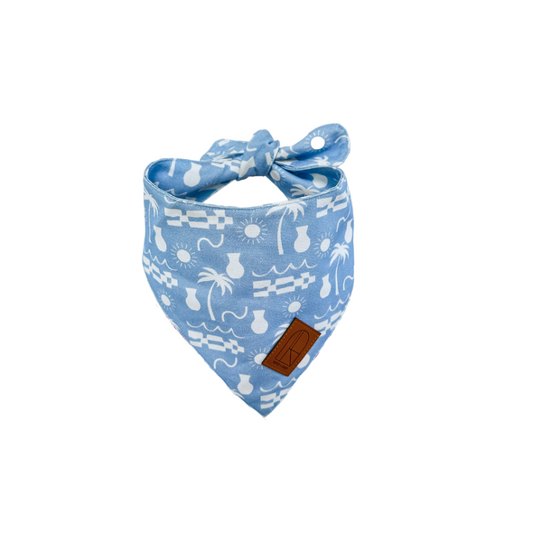 Blue By The Ocean Palm Dog Bandana
