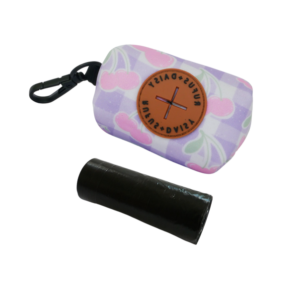 Pink & Purple Cherry On Top Poop Bag Holder