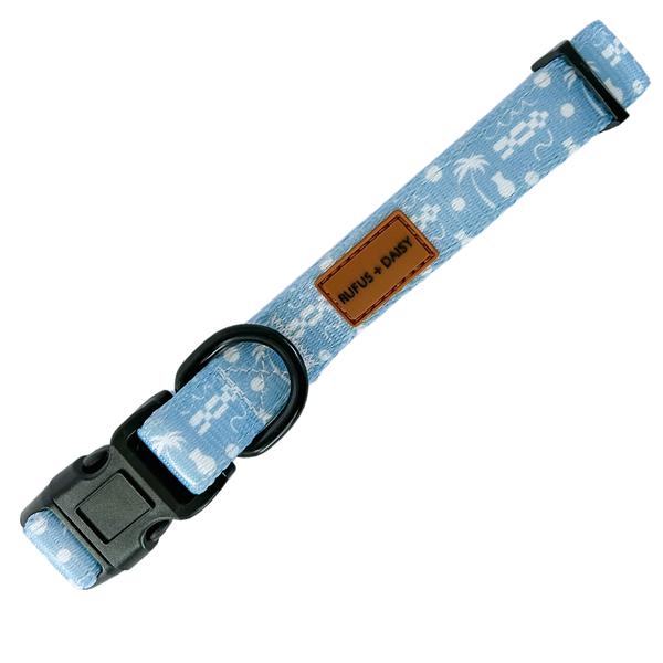 Blue By The Ocean Palm Dog Collar