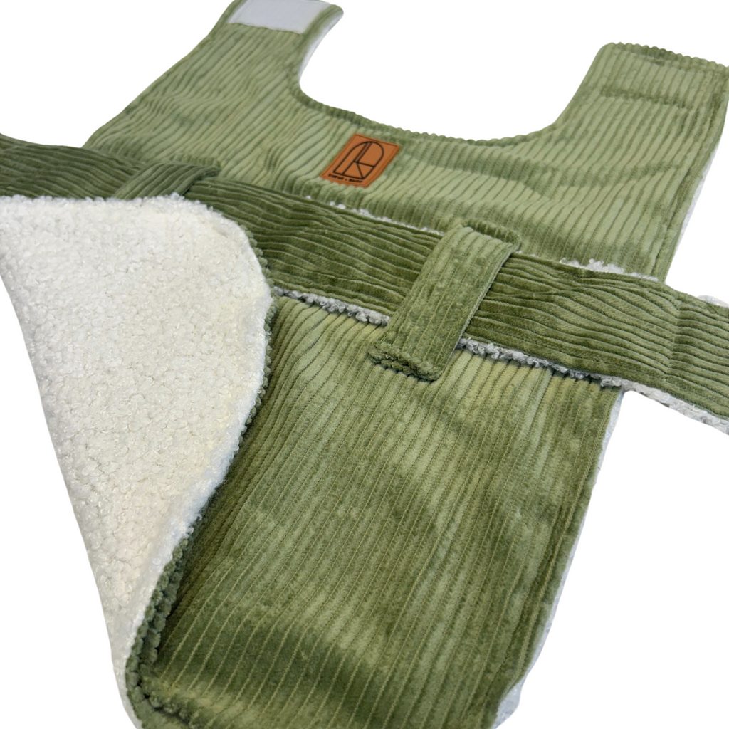 Corduroy Dog Coat - Green