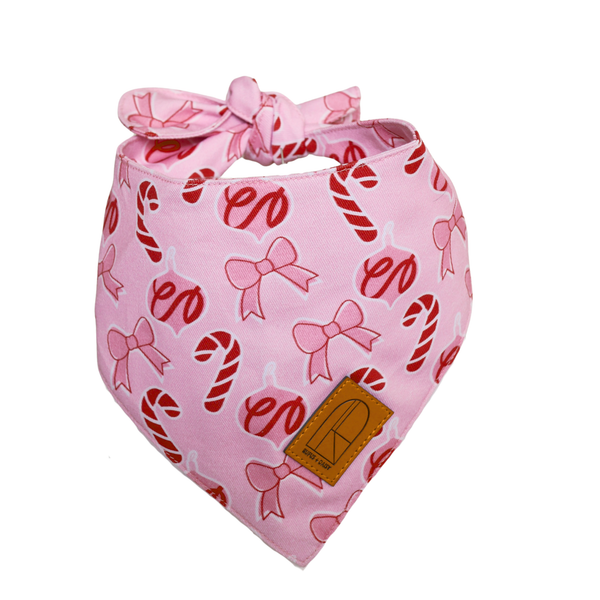 Pink & Red Candy Kisses Christmas Dog Bandana