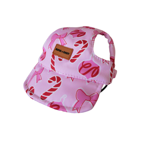 Pink & Red Candy Kisses Christmas Dog Hat