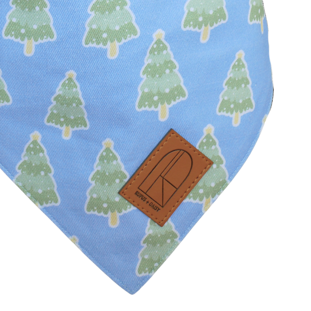 Blue & Green Glistening Pines Christmas Dog Bandana