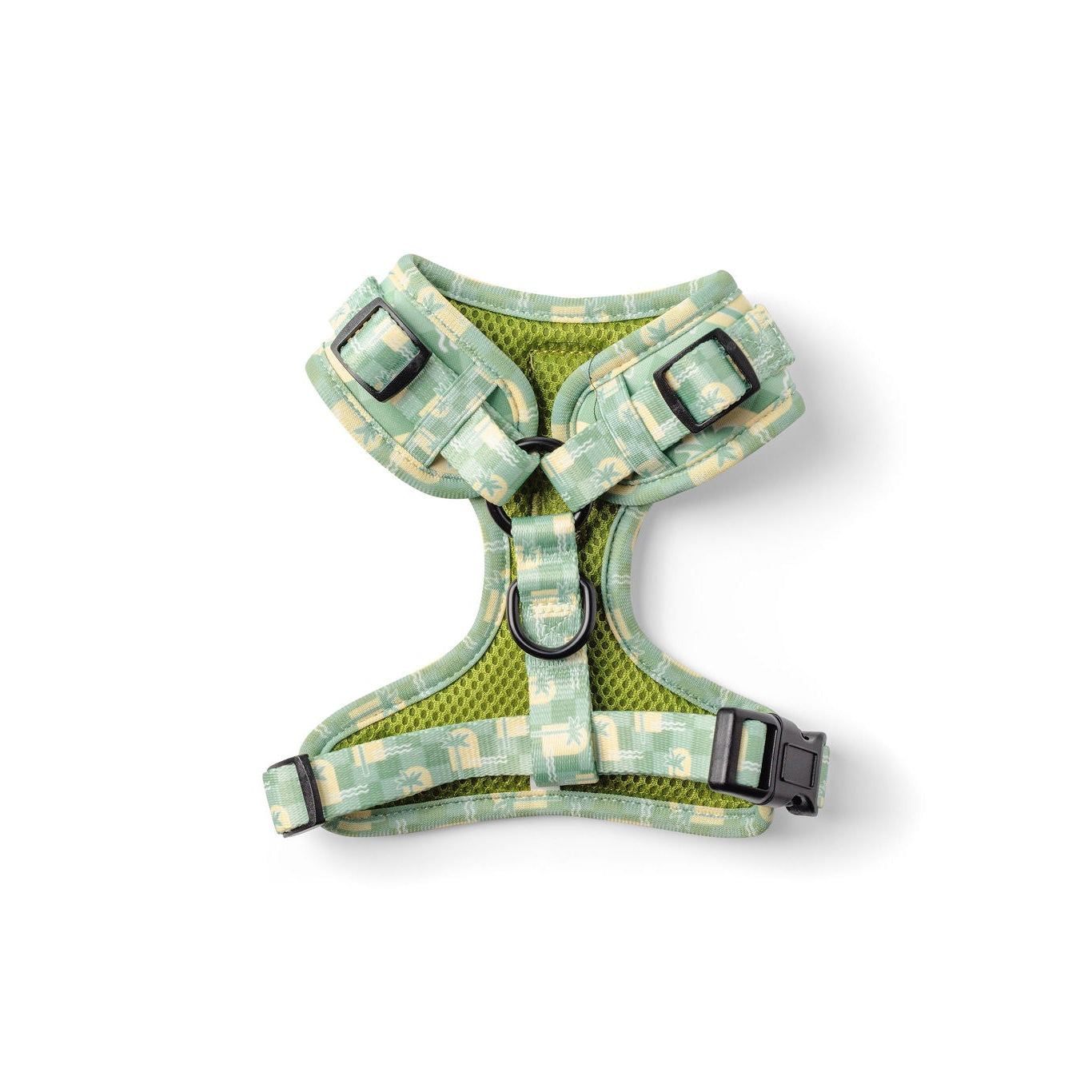 Green & Yellow Oasis Palm Dog Harness