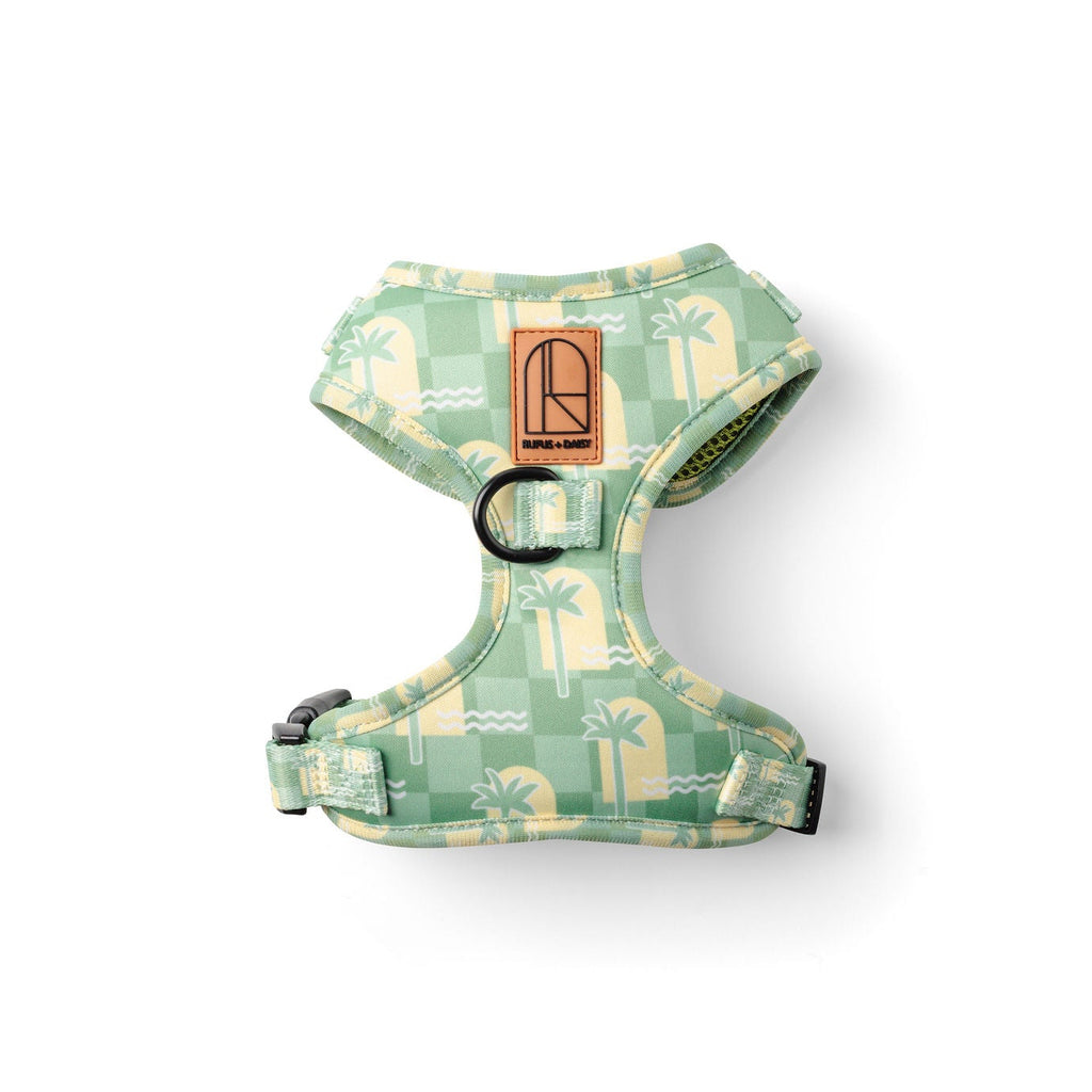 Green & Yellow Oasis Palm Dog Harness