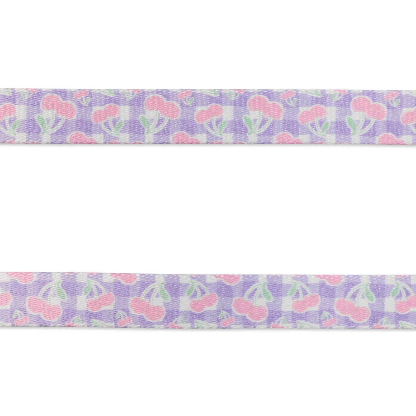 Dog lead with pink and purple cherries